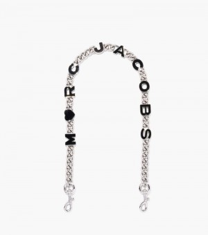 Accesorios Para Bolsos Marc Jacobs The Heart Charm Chain Shoulder Correa Mujer Negros Plateados | CN0-2248
