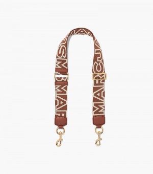 Accesorios Para Bolsos Marc Jacobs The Outline Logo Webbing Correa Mujer Chocolate Multicolor | XD8-8916