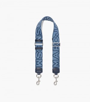 Accesorios Para Bolsos Marc Jacobs The Outline Logo Webbing Correa Mujer Azules Multicolor | YQ1-1828