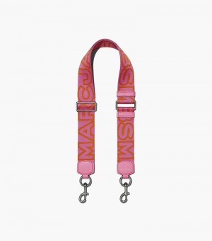 Accesorios Para Bolsos Marc Jacobs The Outline Logo Webbing Correa Mujer Rosas Multicolor | TL0-4058