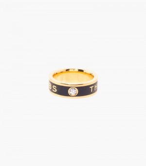 Anillo Marc Jacobs The Medallion Ring Mujer Negros Dorados | BW1-5537