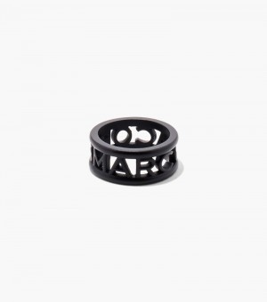 Anillo Marc Jacobs The Monogram Logo Ring DTM Mujer Negros | ZT6-0964
