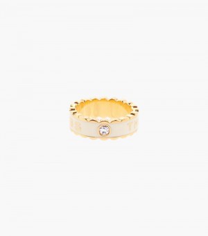 Anillo Marc Jacobs The Scallop Medallion Ring Mujer Creme Dorados | DC3-9967