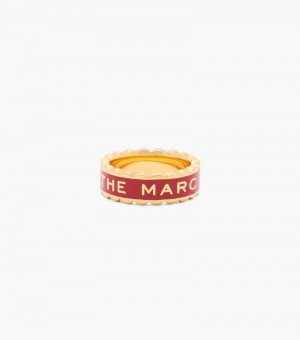 Anillo Marc Jacobs The Scallop Medallion Ring Mujer Rojos Dorados | YJ4-7980