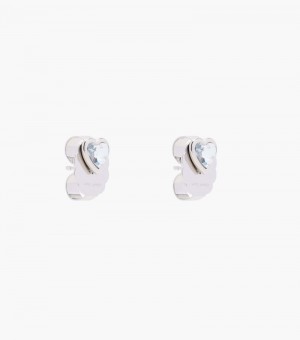 Aretes Marc Jacobs The Charmed Heart Stud Earrings Mujer Plateados | VV2-3975