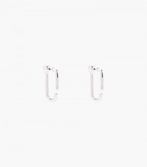 Aretes Marc Jacobs The J Marc Hoops Mujer Plateados | PX3-5806