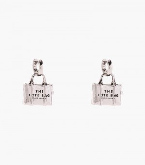 Aretes Marc Jacobs The Tote Bag Charm Earrings Mujer Plateados Claro | NW4-1873