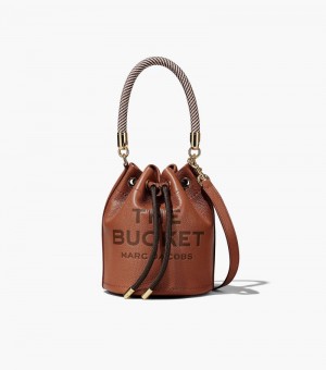 Bolso Saco Marc Jacobs The Cuero Bucket Bag Mujer Chocolate | DQ2-4488