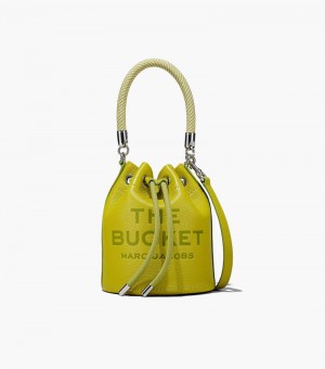 Bolso Saco Marc Jacobs The Cuero Bucket Bag Mujer Verdes Amarillos | HQ5-0070