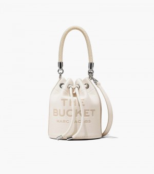Bolso Saco Marc Jacobs The Cuero Bucket Bag Mujer Blancos Plateados | DW3-0592