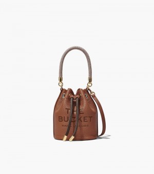 Bolso Saco Marc Jacobs The Cuero Micro Bucket Bag Mujer Chocolate | OT3-5144
