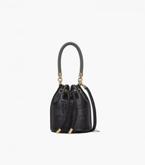 Bolso Saco Marc Jacobs The Cuero Micro Bucket Bag Mujer Negros | AJ9-9777