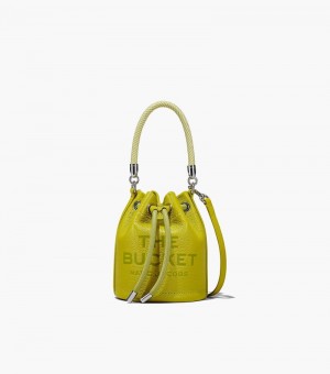 Bolso Saco Marc Jacobs The Cuero Micro Bucket Bag Mujer Verdes Amarillos | EC4-8858
