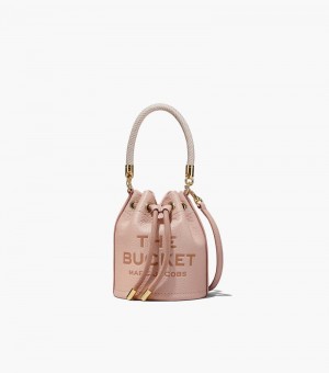 Bolso Saco Marc Jacobs The Cuero Micro Bucket Bag Mujer Rosas | FR2-9966