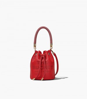 Bolso Saco Marc Jacobs The Cuero Micro Bucket Bag Mujer Rojos | PQ7-4887