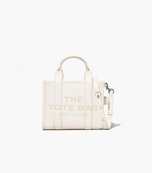 Bolso Tote Marc Jacobs The Cuero Mini Tote Bag Mujer Blancos Plateados | CT9-8740
