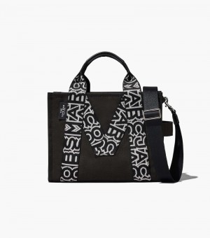 Bolso Tote Marc Jacobs The M Medium Tote Bag Mujer Negros Blancos | TV2-5971