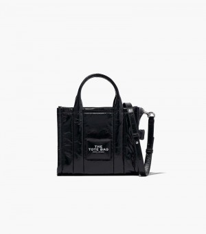Bolso Tote Marc Jacobs The Shiny Crinkle Mini Tote Mujer Negros | DR7-1319