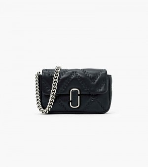 Bolsos Mini Marc Jacobs The Acolchado Cuero J Marc Mini Bag Mujer Negros | FR2-4858