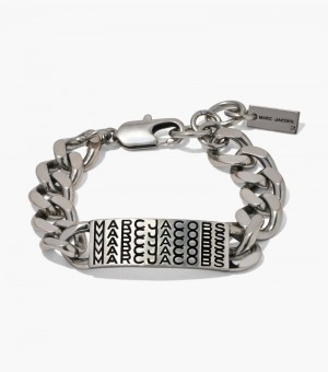 Brazalete Marc Jacobs The Barcode Monogram ID Chain Bracelet Mujer Plateados | IJ0-1987