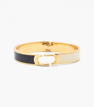 Brazaletes Marc Jacobs Hinge Bangle Mujer Negros Dorados | XN1-3225