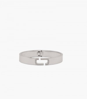 Brazaletes Marc Jacobs The J Marc Crystal Bangle Mujer Plateados | ZK3-3473