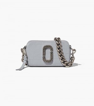 Camera Bolsas Marc Jacobs The Croc-Embossed Snapshot Mujer Azules Grises | MU0-8076