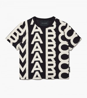 Camiseta Marc Jacobs Monogram Baby Tee Mujer Negros Blancos | NZ5-5676