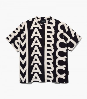 Camiseta Marc Jacobs Monogram Big Tee Mujer Negros Blancos | JC9-9414