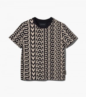Camiseta Marc Jacobs The Monogram Baby Tee Mujer Negros Blancos | TH8-4116