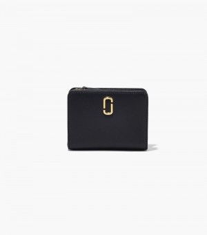 Carteras Marc Jacobs The J Marc Mini Compact Wallet Mujer Negros | FB9-4842