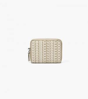 Carteras Marc Jacobs The Monogram Cuero Zip Around Wallet Mujer Kaki | LG5-5882