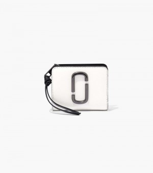 Carteras Marc Jacobs The Snapshot Mini Compact Wallet Mujer Negros Blancos | NU3-6619