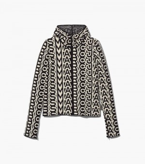 Chaquetas Marc Jacobs The Monogram Scuba Zip Up Mujer Negros Blancos | IL0-5626