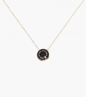 Colgantes Marc Jacobs The Medallion Pendant Mujer Negros Dorados | CL5-5997