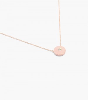 Colgantes Marc Jacobs The Medallion Pendant Mujer Beige Rosas Dorados | UL2-8695