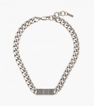 Collar Marc Jacobs The Barcode Monogram ID Chain Necklace Mujer Plateados | DI4-3526