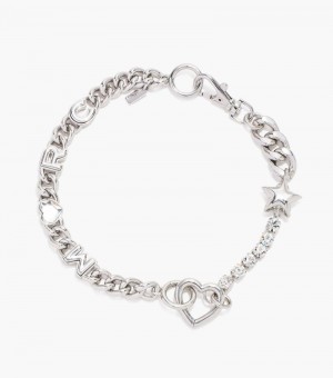 Collar Marc Jacobs The Charmed Heart Chain Necklace Mujer Plateados | HL7-1527