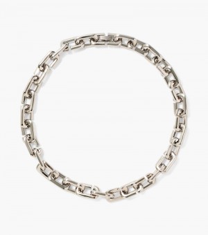 Collar Marc Jacobs The J Marc Chain Link Necklace Mujer Plateados | RC3-7580