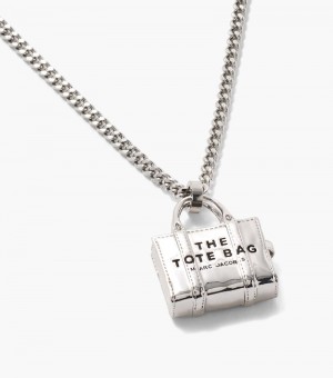 Collar Marc Jacobs The Tote Bag Charm Necklace Mujer Plateados Claro | NE2-7732