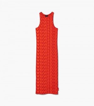 Vestidos Marc Jacobs The Monogram Racer Rib Vestido Mujer Naranjas Rojos | JO0-4403