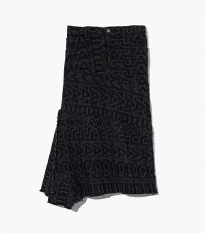 Falda Marc Jacobs The Monogram Denim Skirt Mujer Negros | SA2-8571