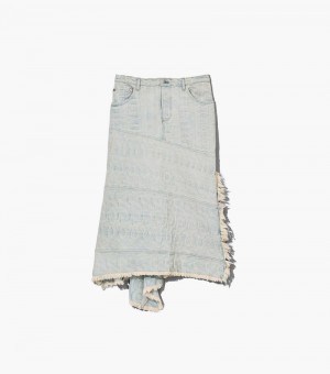 Falda Marc Jacobs The Monogram Denim Skirt Mujer Azules | IQ0-4050