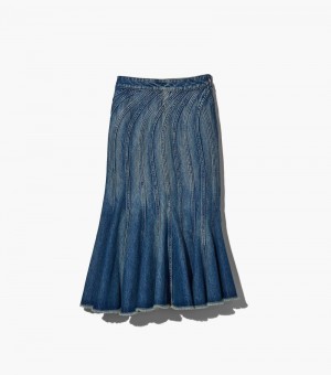 Falda Marc Jacobs The Wave Denim Skirt Mujer Azules | DO8-0021