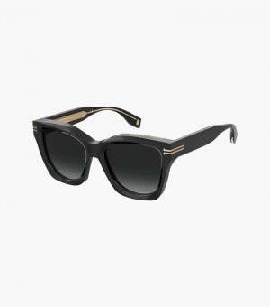 Lentes De Sol Marc Jacobs Icon Edge Oversized Square Sunglasses Mujer Negros | MY1-0868