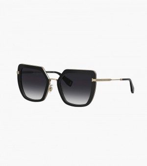 Lentes De Sol Marc Jacobs Icon Oversized Butterfly Sunglasses Mujer Negros Dorados | VT4-3296