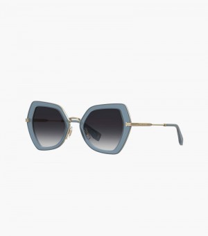 Lentes De Sol Marc Jacobs Icon Oversized Butterfly Sunglasses Mujer Azules | RN2-8282