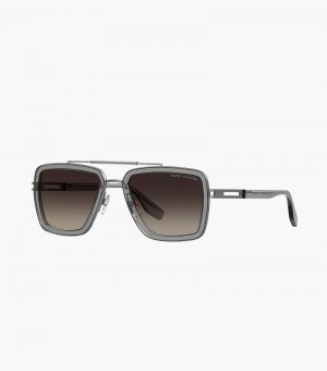 Lentes De Sol Marc Jacobs Icon Square Pilot Sunglasses Mujer Grises | FL3-0812