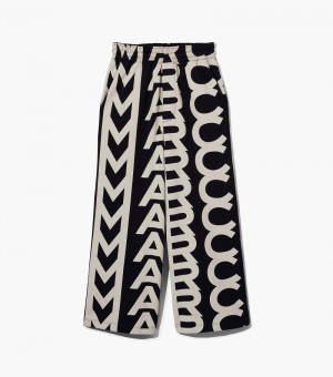 Pantalones Deportivos Marc Jacobs Monogram Oversized Sweatpants Mujer Negros Blancos | IO7-0991