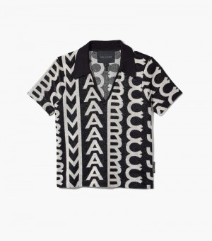 Polo Marc Jacobs Monogram Terry Polo Mujer Negros Blancos | GU3-1617